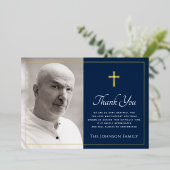 Croix photo bleu foncé feuille sympathie carte de  (Debout devant)