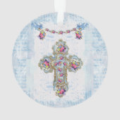 Croix religieuse avec fleurs et oiseaux (dos)