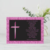 Croix rose chrétienne sur le Faire-part de mariage (Debout devant)