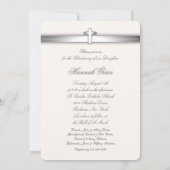 Croix rose et blanche Invitations de Christening p (Dos)