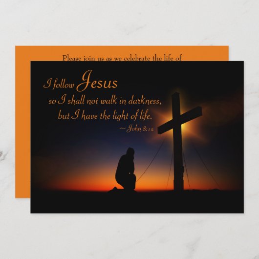 Croix Sainte au Faire-part du service commémoratif (Devant / Derrière)