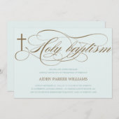 CROIX SAINTE BLEUE ET BROWN| INVITATION BAPTISME (Devant / Derrière)