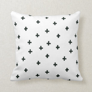 Croix suisse noire et blanche Coussin