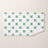 Croix verte coutures sur blanc (Serviette à main)