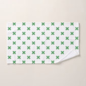 Croix verte coutures sur blanc (Serviette à main)