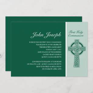 Croix Verte Première communion Sainte Invitation