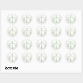 Croix verte sur autocollant de scellé d'enveloppe (Feuille)