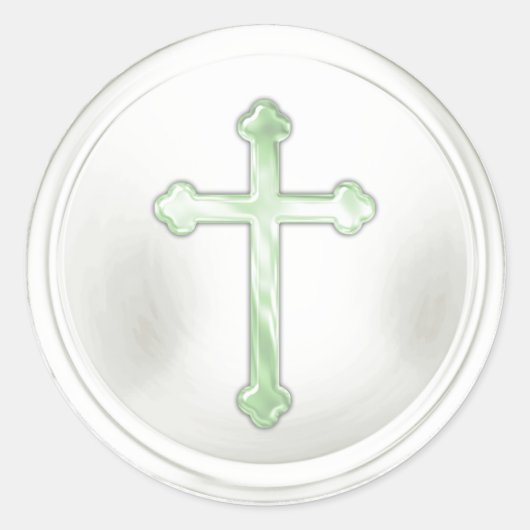 Croix verte sur autocollant de scellé d'enveloppe (Devant)