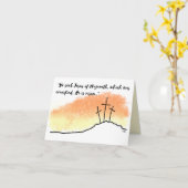 Croix vides Il est ressuscité Écriture Carte de Pâ (Fleur jaune)