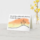 Croix vides Il est ressuscité Écriture Carte de Pâ (Fleur jaune)