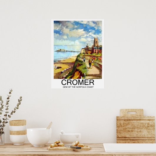 Cromer, Gem of Norfolk kust, Engeland, reis Poster (Keuken)