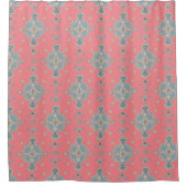 Cromwell Carpet Modern Print Pattern Blue Roze Red Douchegordijn (Voorkant)
