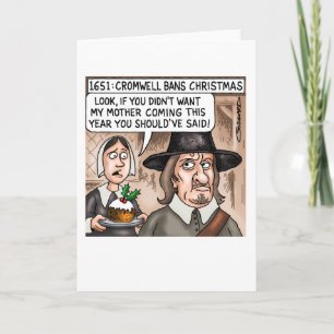 Cromwell verbiedt kerstmis feestdagen kaart