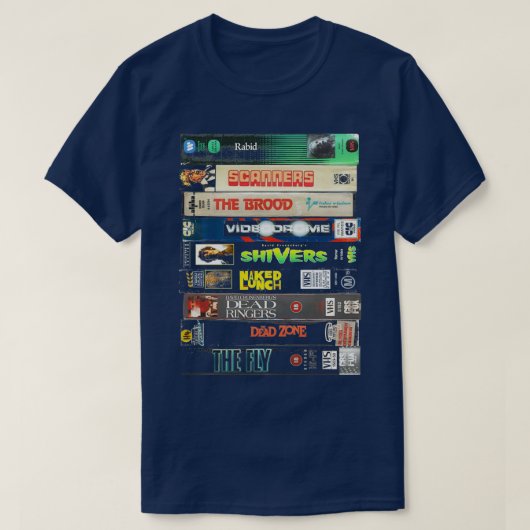Cronenberg VHS collectie T-shirt (Design voorkant)