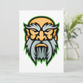 Cronos Greek God Gray Beard Invitation Kaart (Staand voorkant)