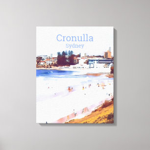 Cronulla strandvoorstad Sydney reisprint Canvas Afdruk