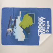 Crook County Oregon-kaart Sherpa Deken (Voorkant (horizontaal))