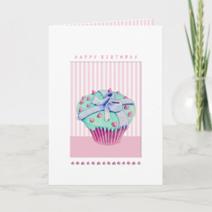 Crooked Cupcake roze Verjaardag Kaart