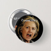 Crooked Hillary Clinton Ronde Button 5,7 Cm (Voorkant /achterkant)