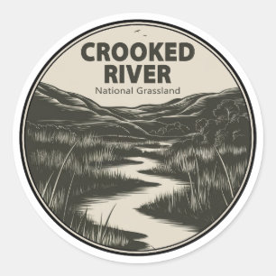 Crooked River National Grassland Oregon Stroom Ronde Sticker