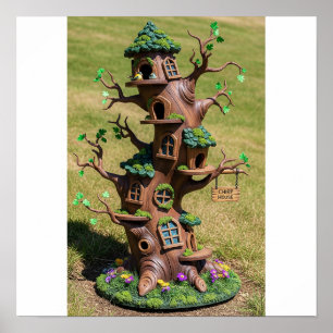 Crooked Tree Birdhouse Poster