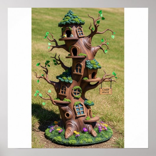 Crooked Tree Birdhouse Poster (Voorkant)