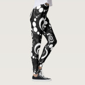 Crop Circle Moderne Noir Et Blanc Leggings (Droite)