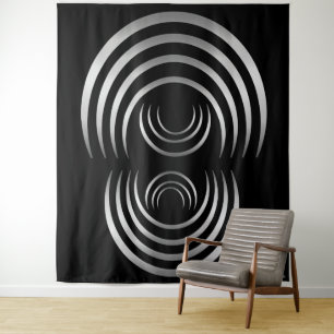 Crop Circle Zilveren Alien Crescent Moon Wandkleed