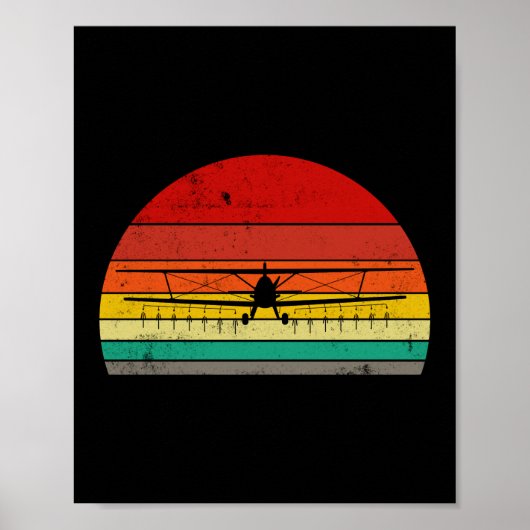  Crop Duster Retro Sunset AG Pilot Poster (Voorkant)
