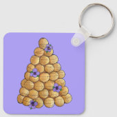 Croquembouche Choux Bun Cream Puffs Wedding Cake Sleutelhanger (Achterkant)