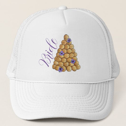 Croquembouche Choux Pastry Weddenschap Cake Bride Trucker Pet (Voorkant)