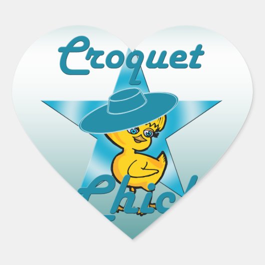 Croquet Chick 7 Hart Sticker (Voorkant)