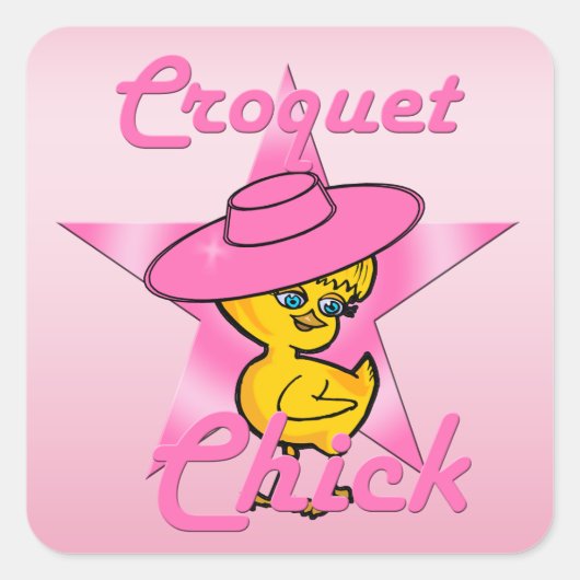 Croquet Chick #8 Vierkante Sticker (Voorkant)