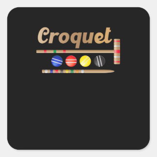 Croquet Croquet Player Vierkante Sticker