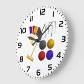 Croquet Equipment Set Mallet Balls Hoops Grote Klok (Hoek)