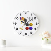 Croquet Equipment Set Mallet Balls Hoops Grote Klok (Huis)