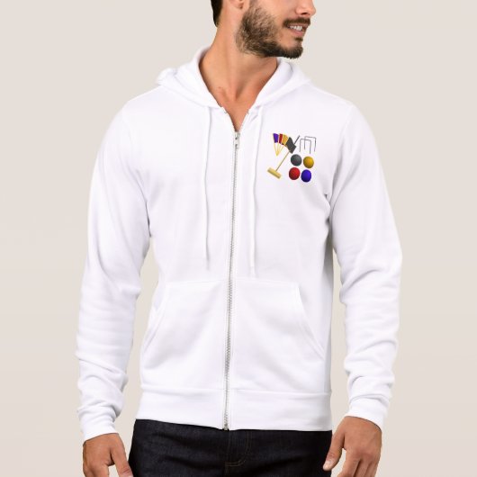 Croquet Equipment Set Mallet Balls Hoops Hoodie (Voorkant)