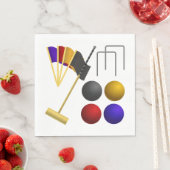 Croquet Equipment Set Mallet Balls Hoops Servet (Insitu)