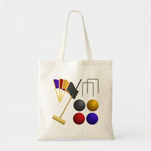 Croquet Equipment Set Mallet Balls Hoops Tote Bag (Voorkant)