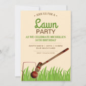 Croquet Jardin Jeu pelouse Anniversaire Invitation (Devant)