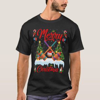 Croquet Lover Xmas-verlichting voor kerstmis T-shirt