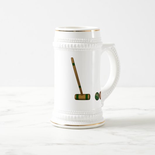 Croquet Mallet en Balls Bierpul (Voorkant rechts)