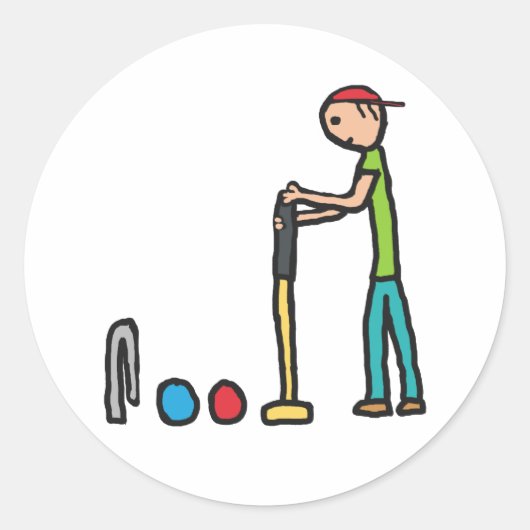 Croquet Ronde Sticker (Voorkant)