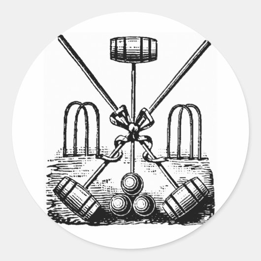 Croquet Ronde Sticker (Voorkant)