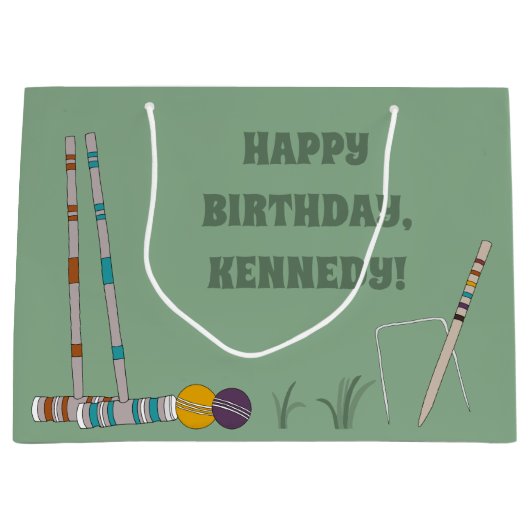 Croquet Set, Jade Green, Persoonlijk Groot Cadeauzakje (Voorkant)
