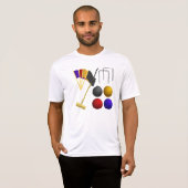 Croquet Set Mannen werkzame T-shirt (Voorkant volledig)