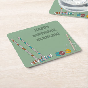 Croquet set, Yard Game Custom Outdoor Party Vierkante Kartonnen Onderzetter