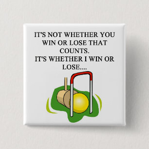 CROQUET-speler Vierkante Button 5,1 Cm