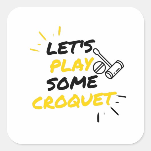 Croquet-spelers Vierkante Sticker (Voorkant)