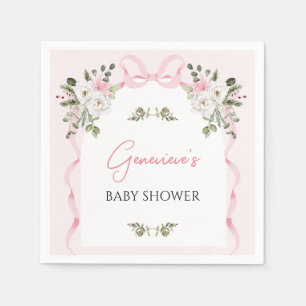 Croquette Roze Bow Arch Baby shower Papier Servet